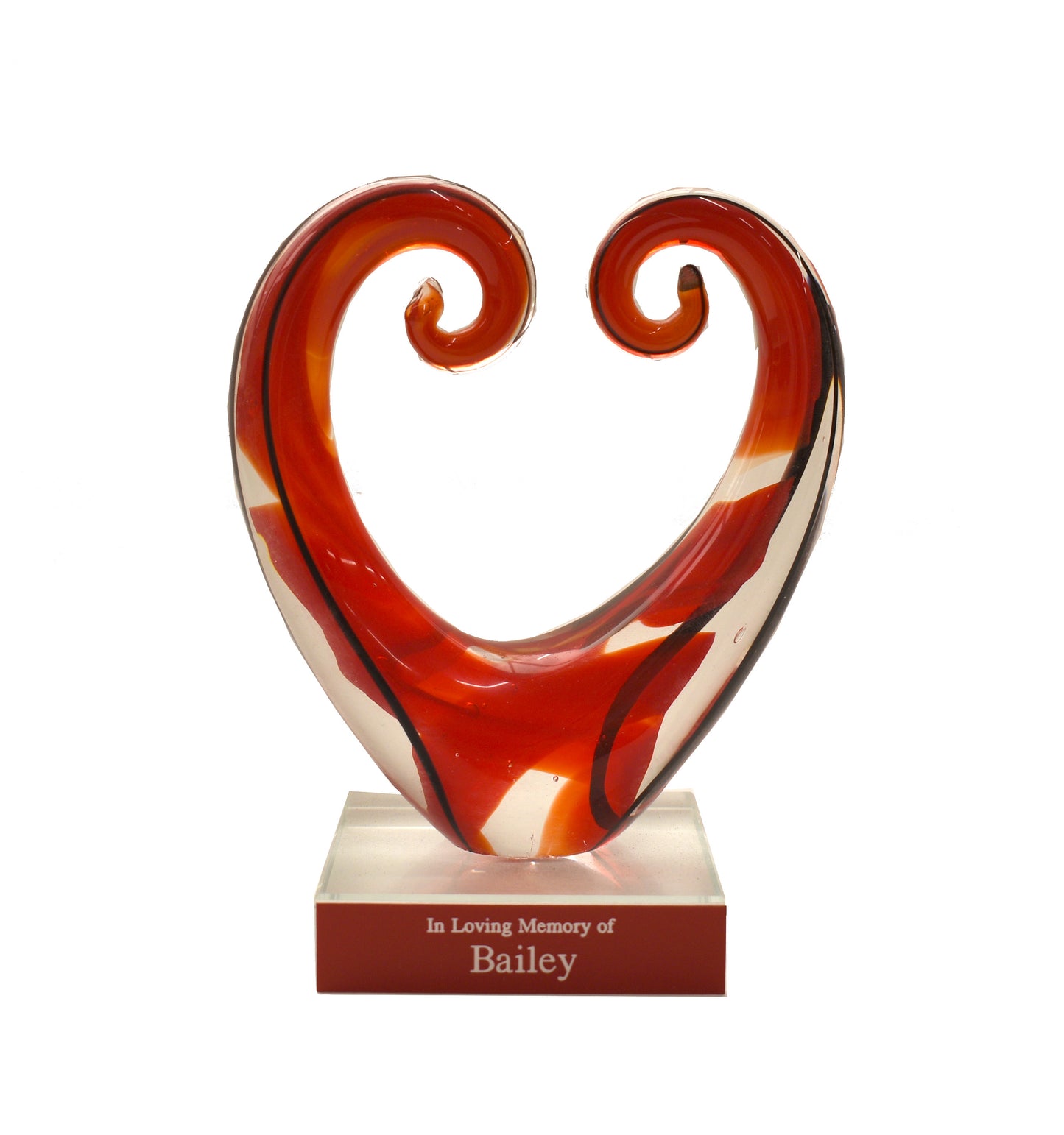 Glass Koru Heart - Personalised