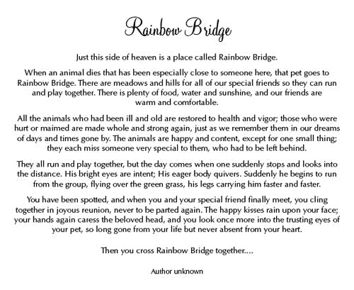 Sympathy Dog + Flowers Card - Rainbow Bridge poem