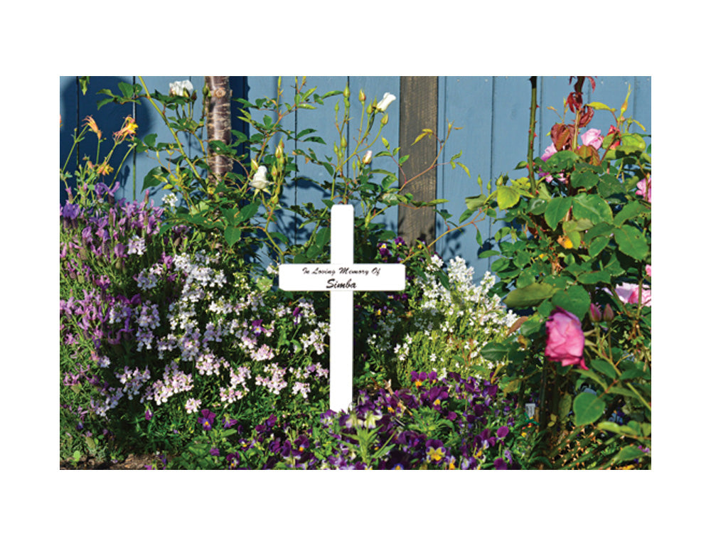 White garden cross - small