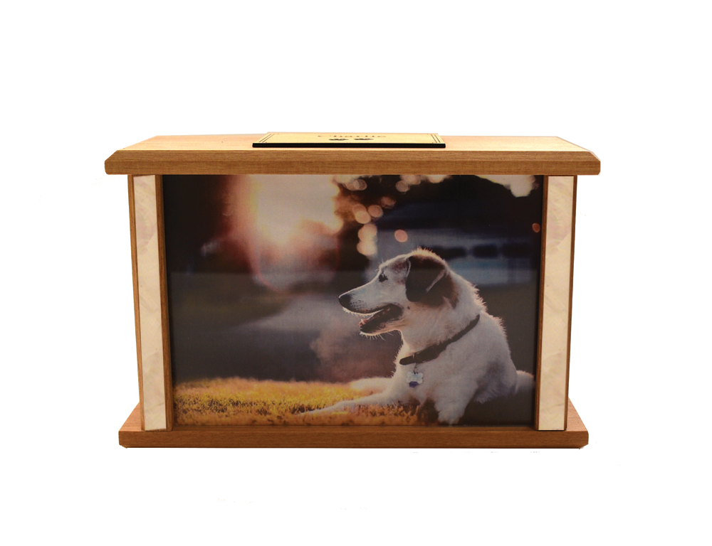 Photo Podocarp Wooden Urn Overlap #4 with Pearl
