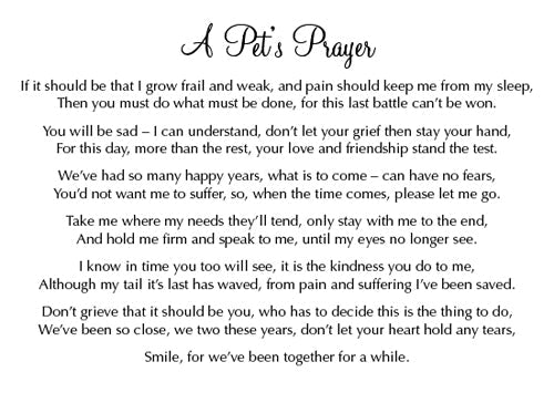 Sympathy Small Dog Card - Pets Prayer verse