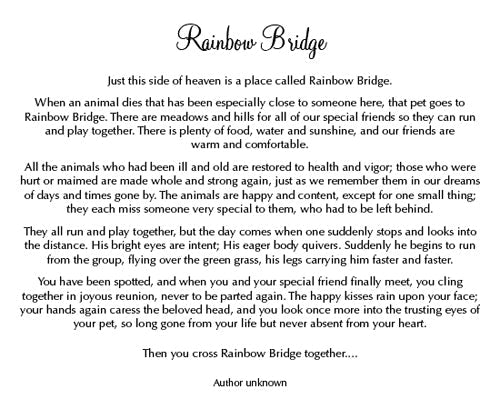 Sympathy Small Dog Card - Rainbow Bridge poem