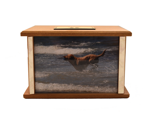 Photo Podocarp Wooden Urn Overlap #5 with Pearl
